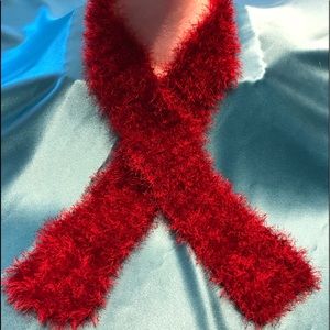 Red fun fur scarf  it compliments any outfit